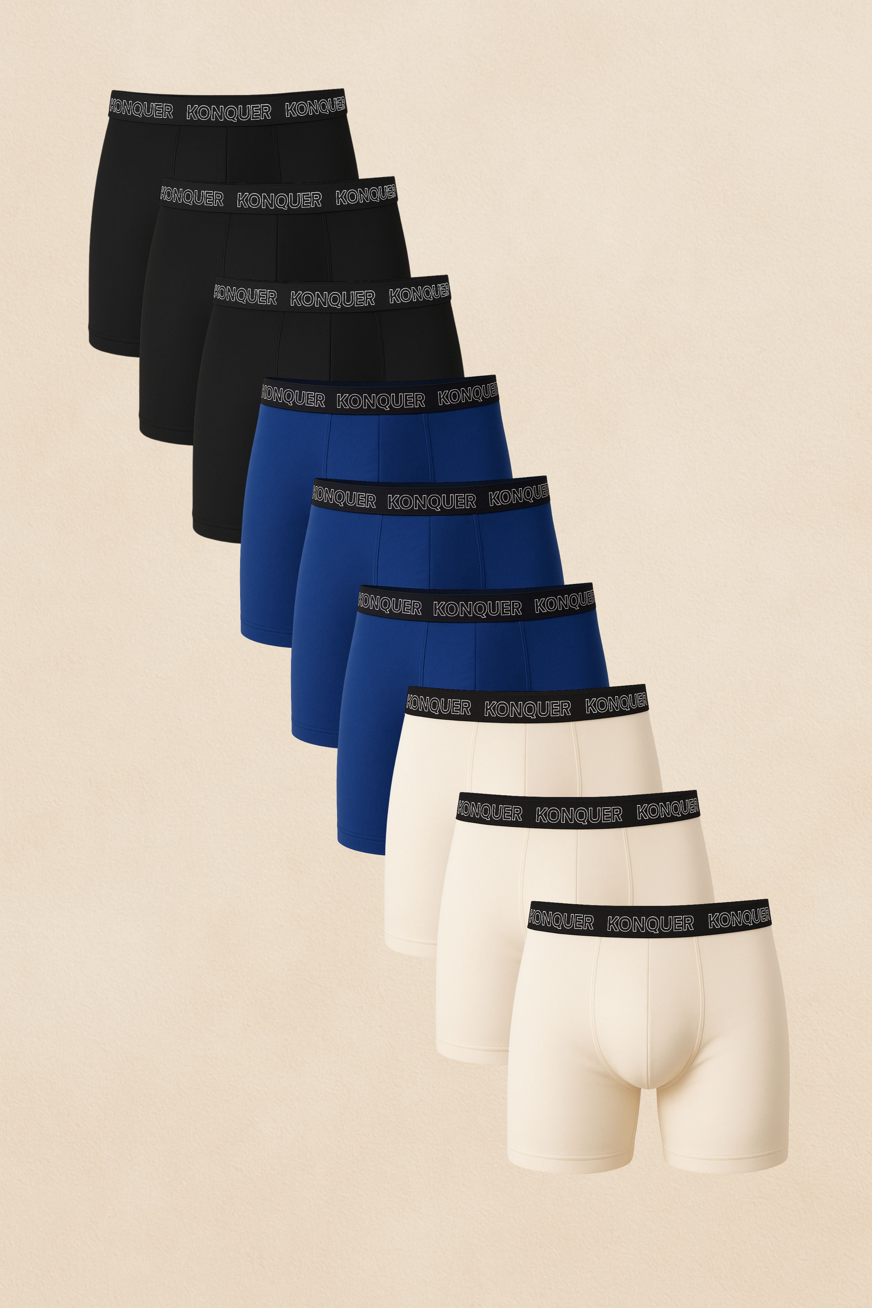 Konquer AirGlide Boxer Brief – Tencel®, 9-pakning