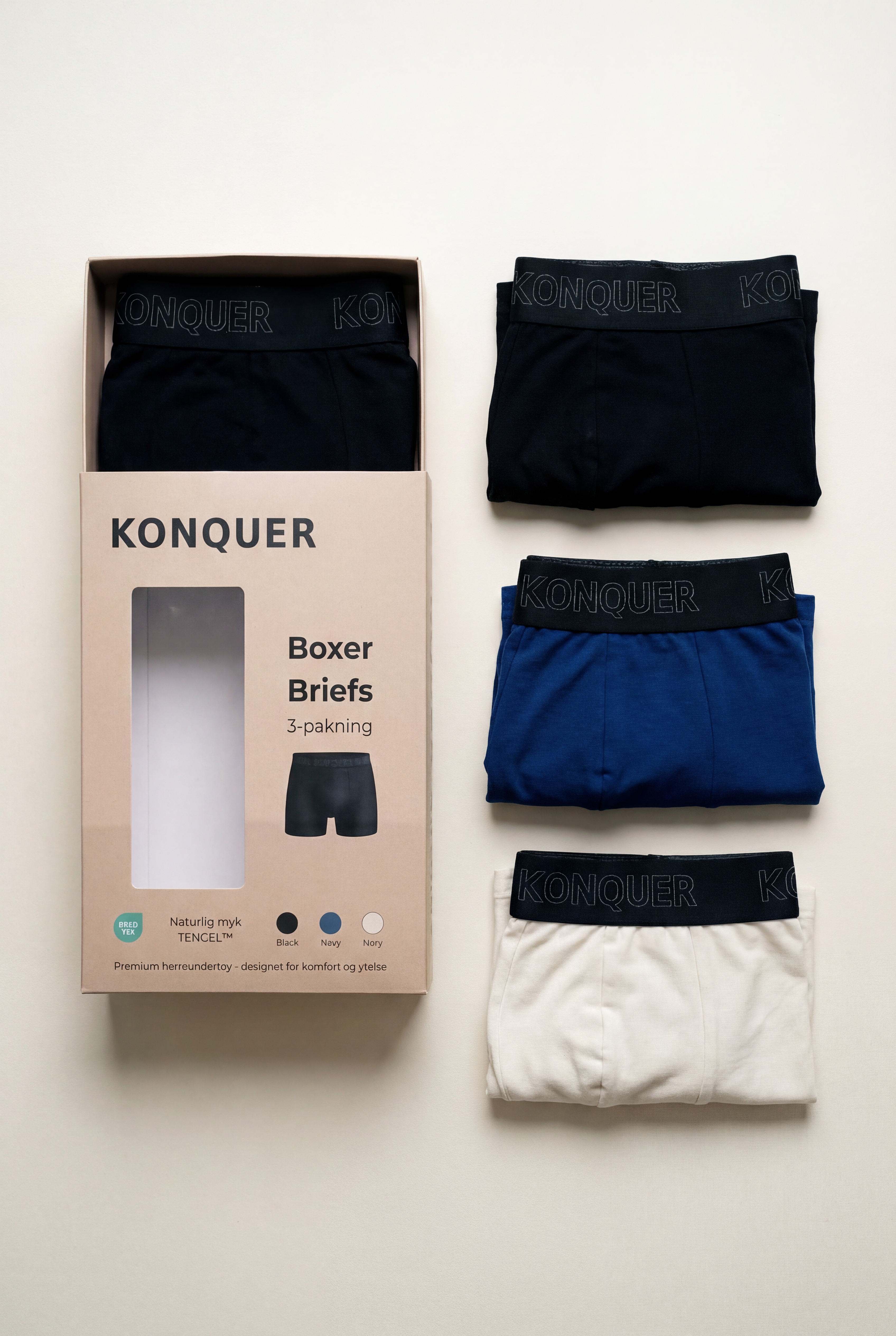Konquer AirGlide Boxer Brief - Tencel®, 3-pack